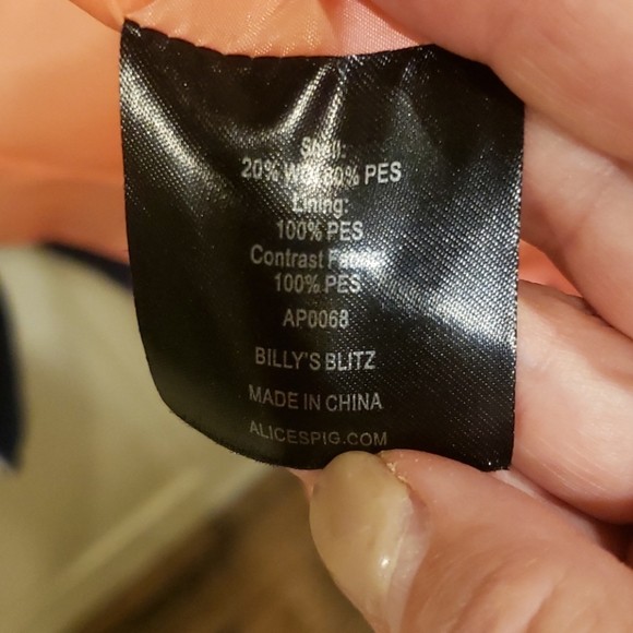 Navy wool blend coat. Size 8 - Picture 9 of 9